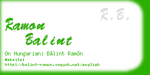 ramon balint business card